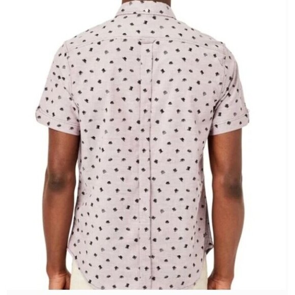 Ben Sherman Short Sleeve Oxford Shirt - Top Hat & Beanie Print, Port Royale Med - Picture 3 of 8